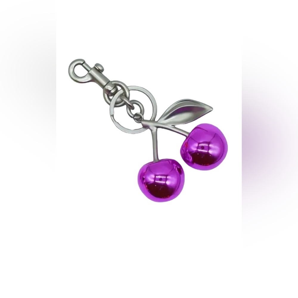 Fluorescent Purple Cherry‎ Bag Charm/Keychain